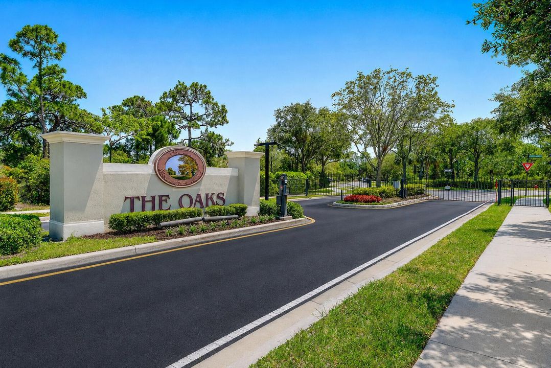 Oaks entrance with paved roads