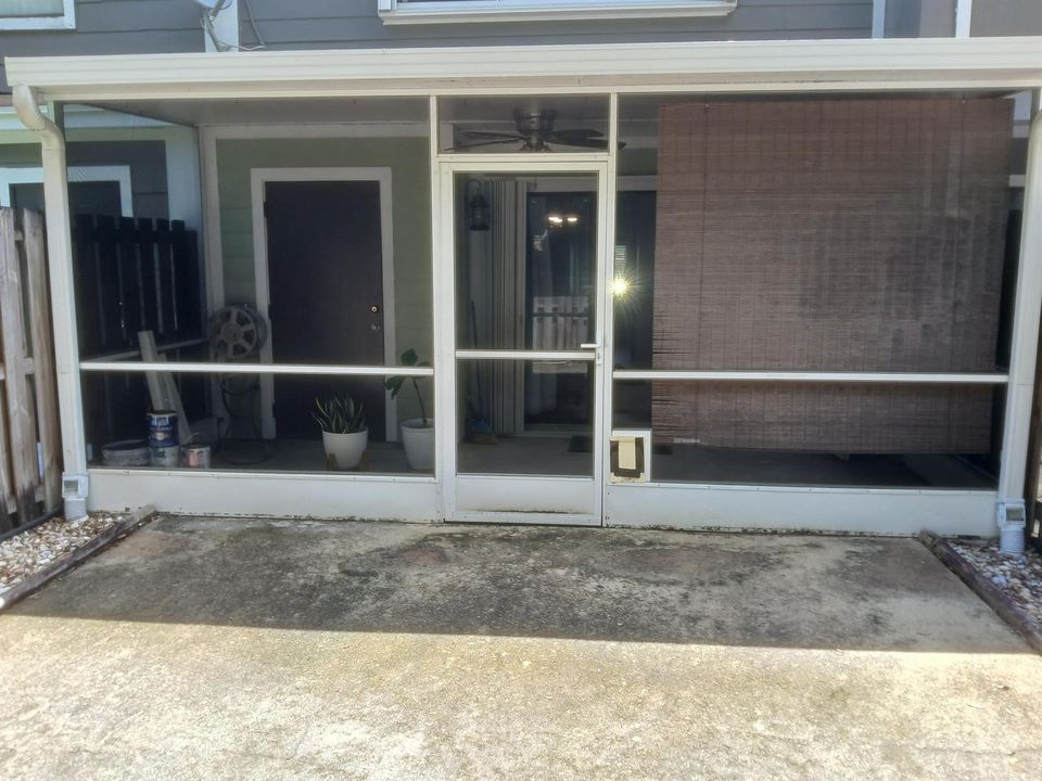 Screened In Porch with Storage Closet