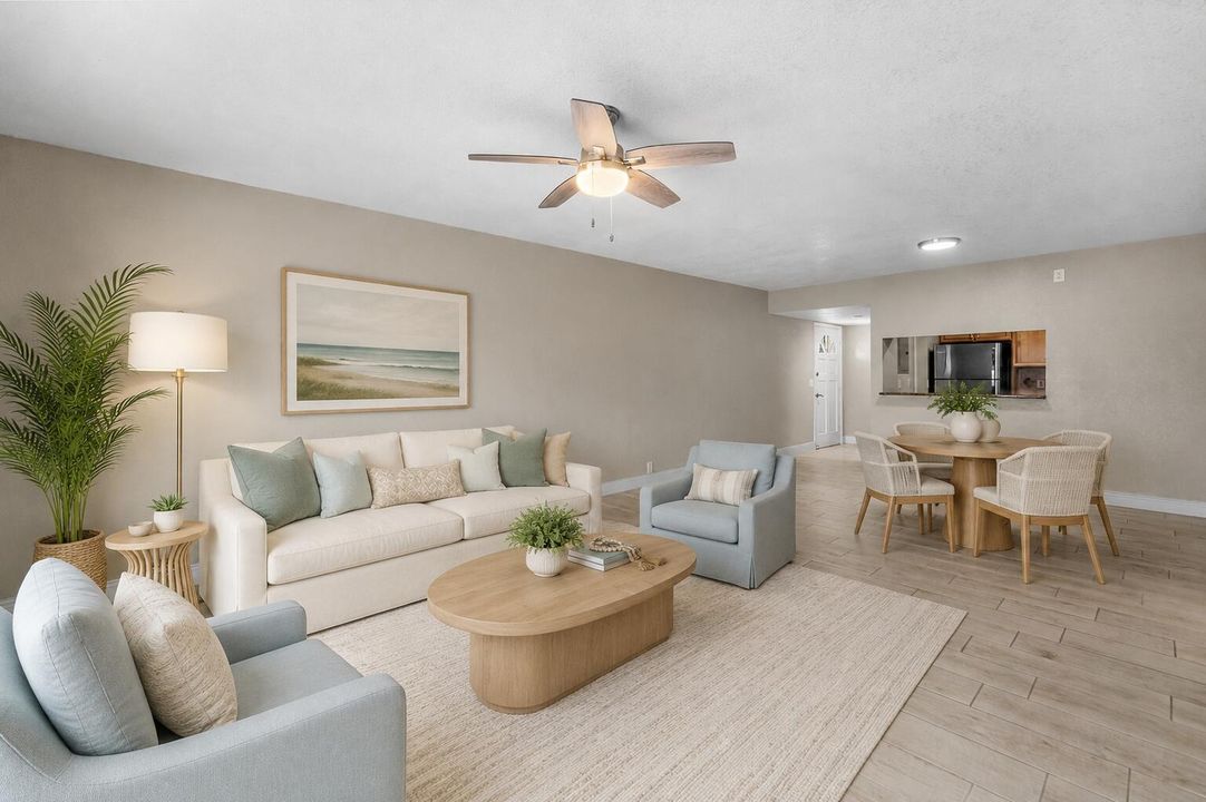 Virtually staged living room