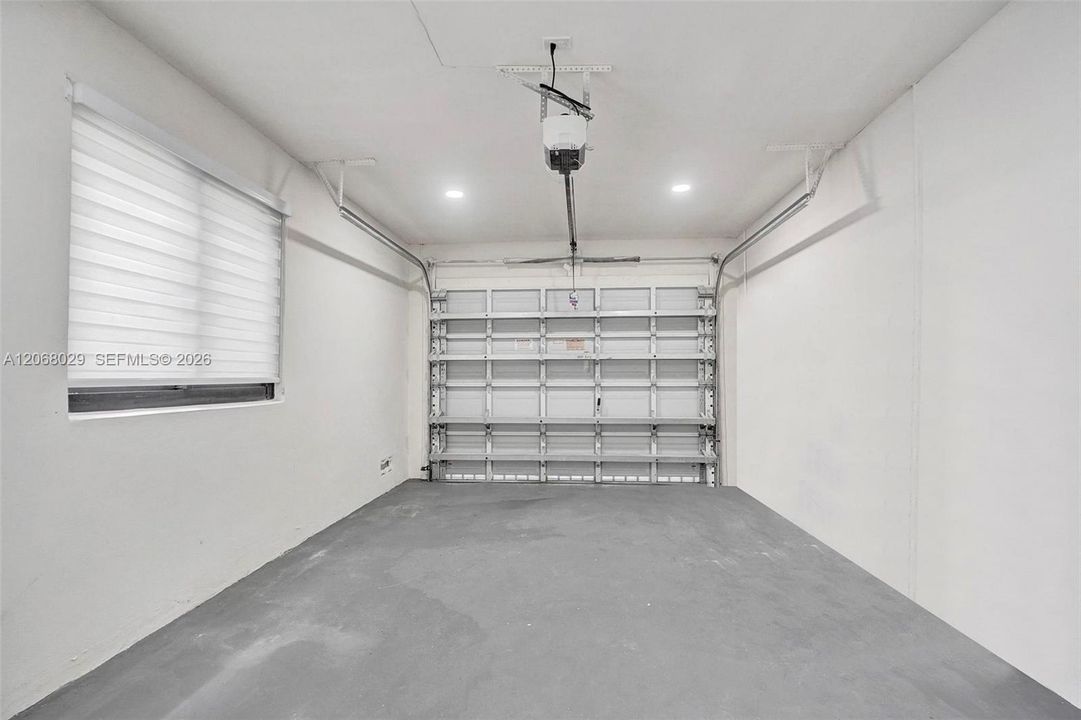 One car garage with remote.
