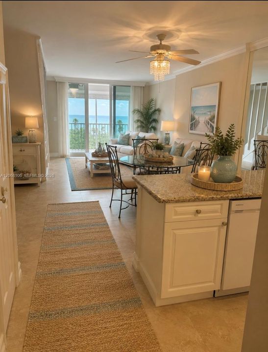 Virtually staged to show with furniture