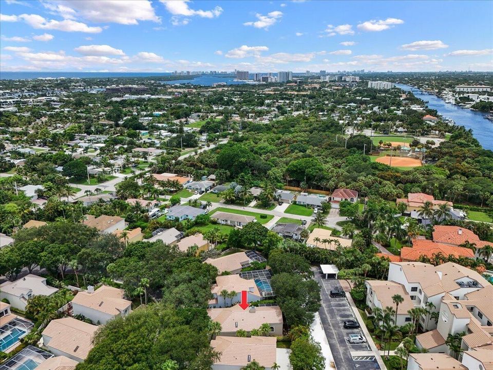 Aerial facing South
