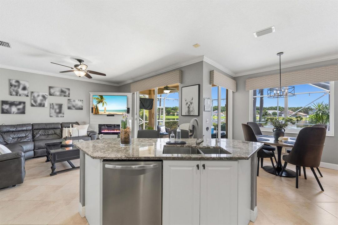 OPEN KITCHEN WITH ISLAND AND LAKE VIEWS!