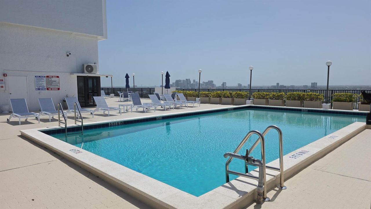 Heated rooftop pool