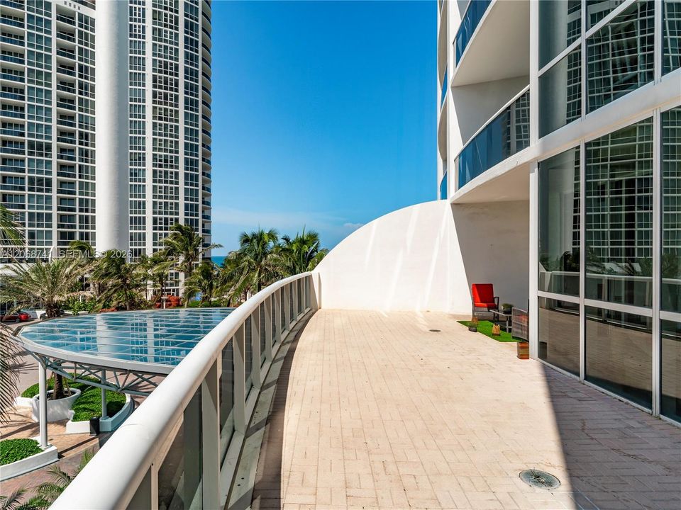 Large private balcony