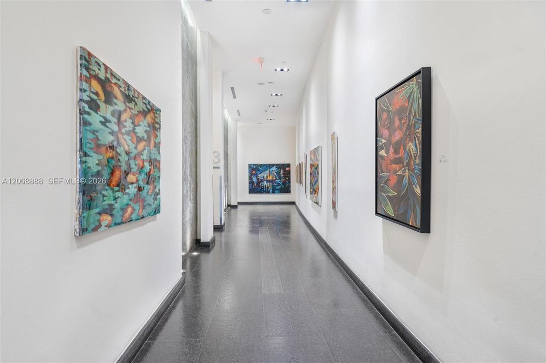 Hallway to elevator
