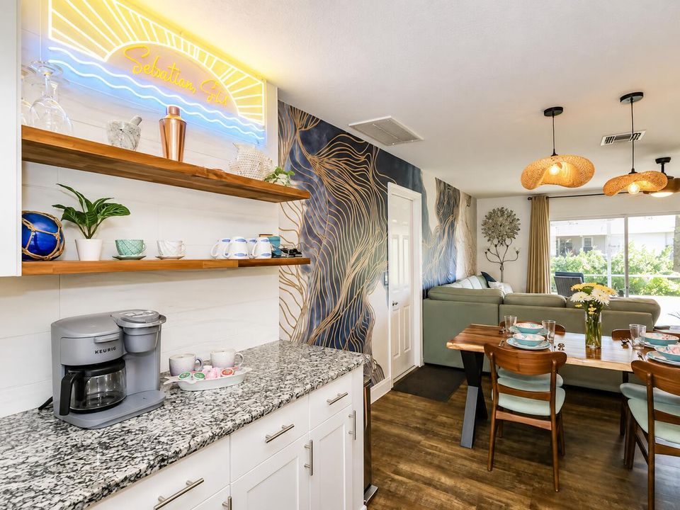 Kitchen to dining and living room