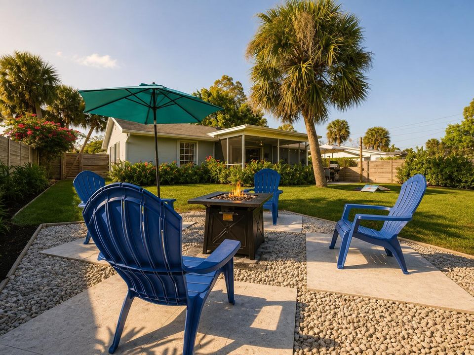 Fire pit ready in your big back yard