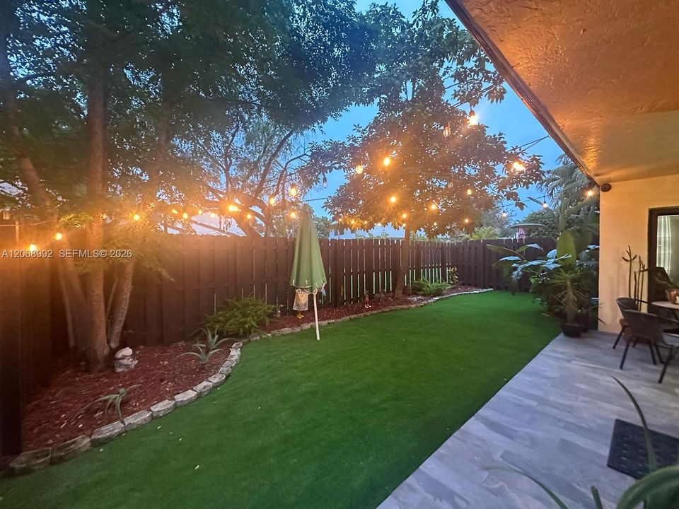 Patio at night