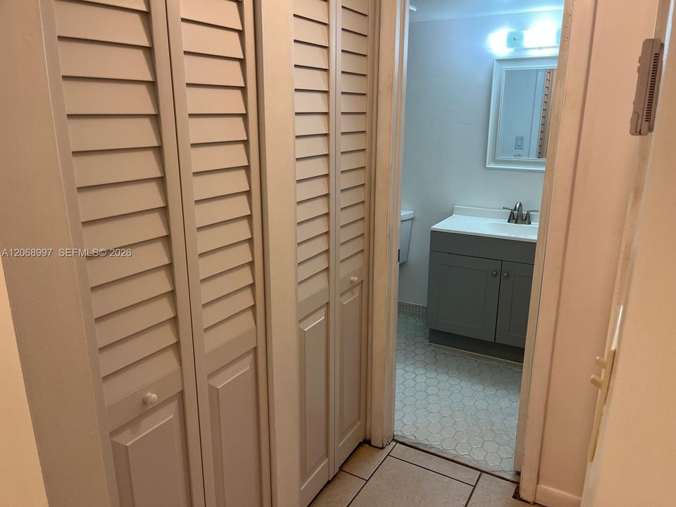 Hallway with closet