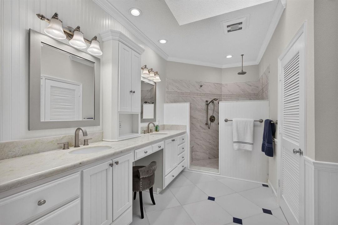 Dual Vanities & Walk In Shower