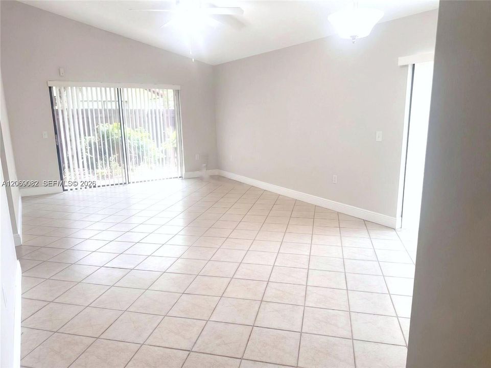 Living room and dining area