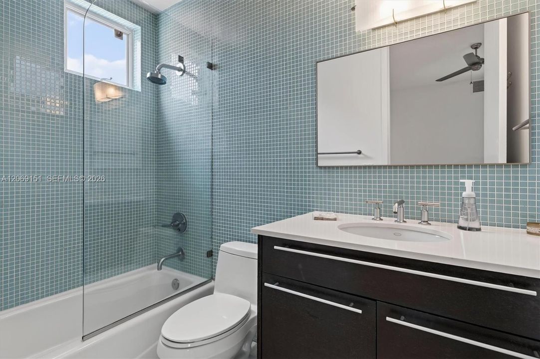 2nd Bathroom Upstairs with Tub and Shower