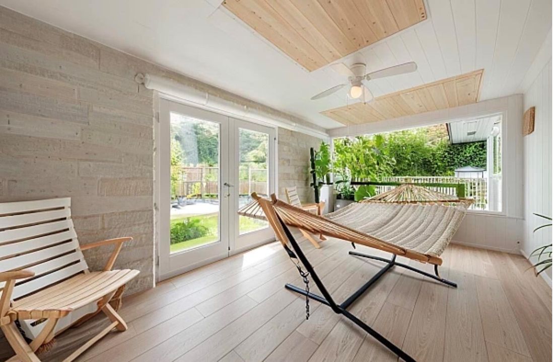 Virtually staged patio/sunroom