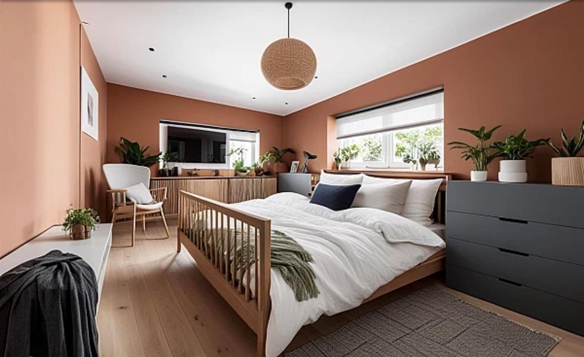 Virtually staged bedroom