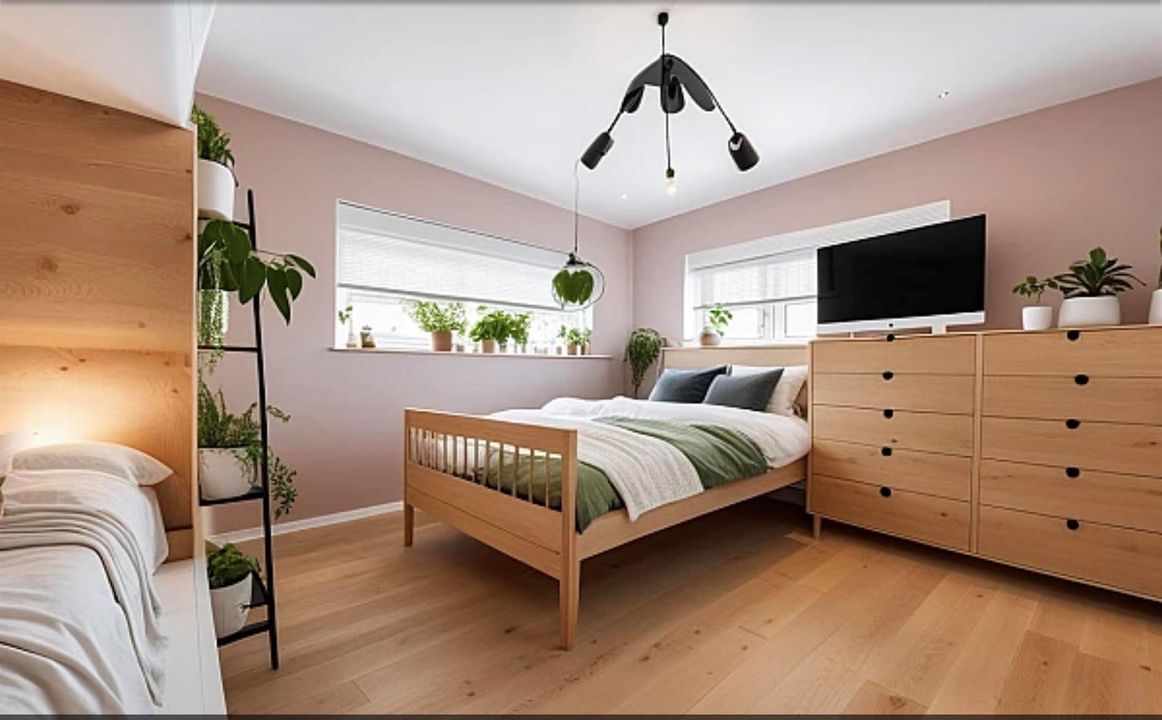 Virtually staged bedroom
