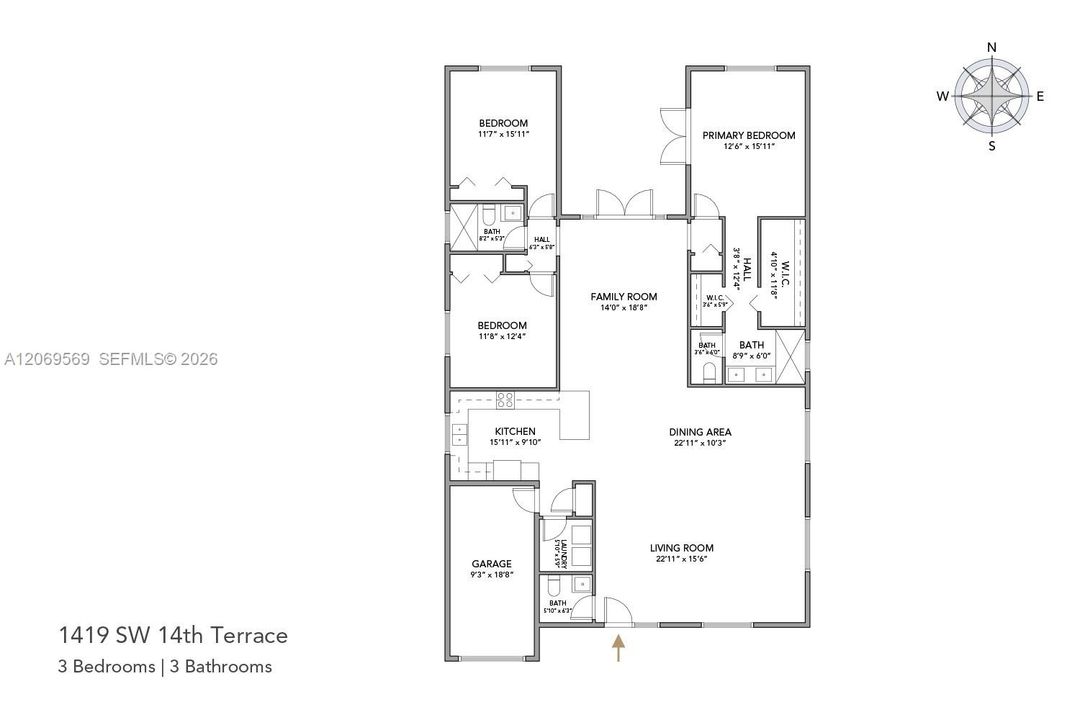 Activo con contrato: $1,395,000 (3 camas, 2 baños, 2132 Pies cuadrados)