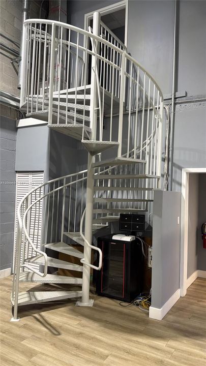 Staircase to second level offices