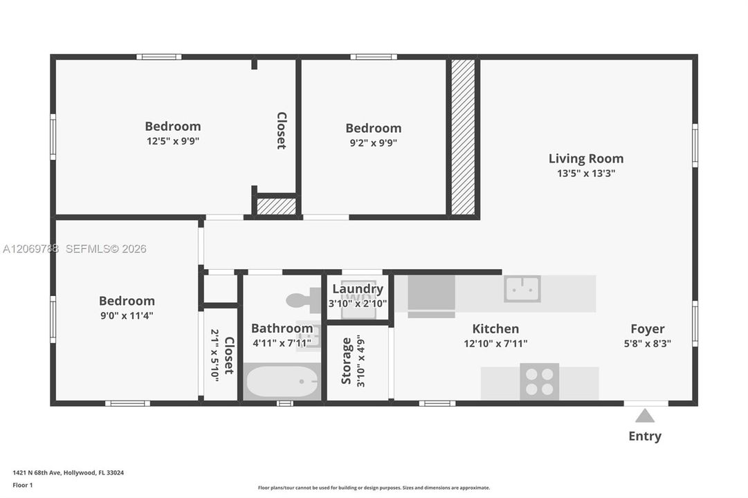 For Rent: $3,350 (3 beds, 1 baths, 1184 Square Feet)