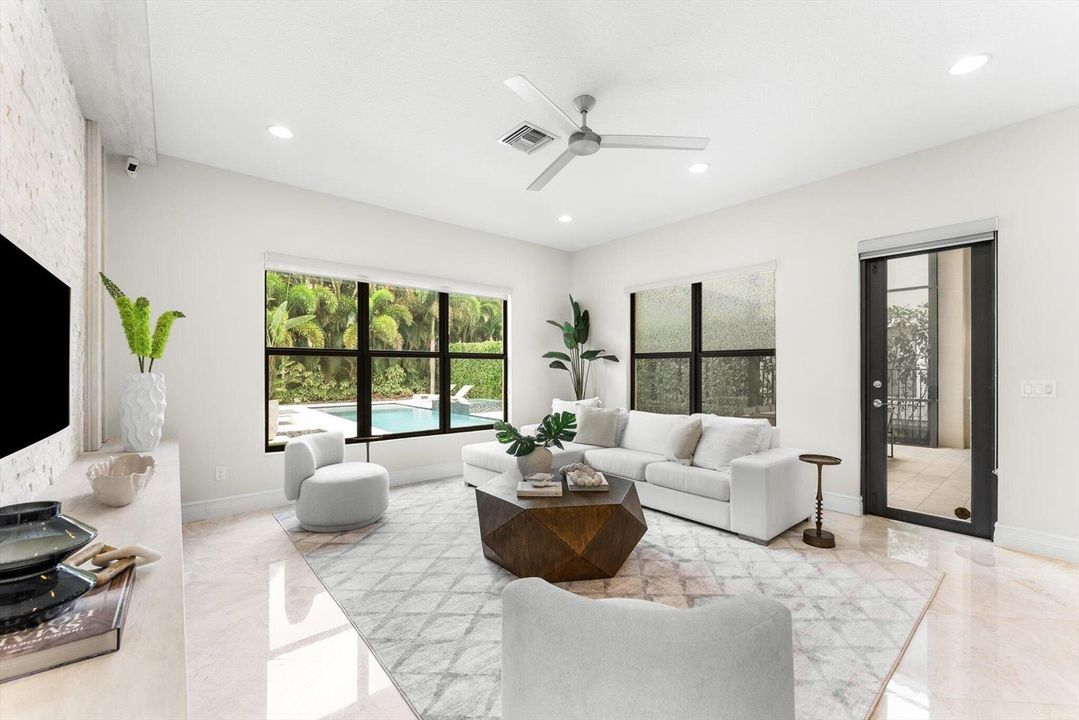 FAMILY ROOM W/POOL VIEW