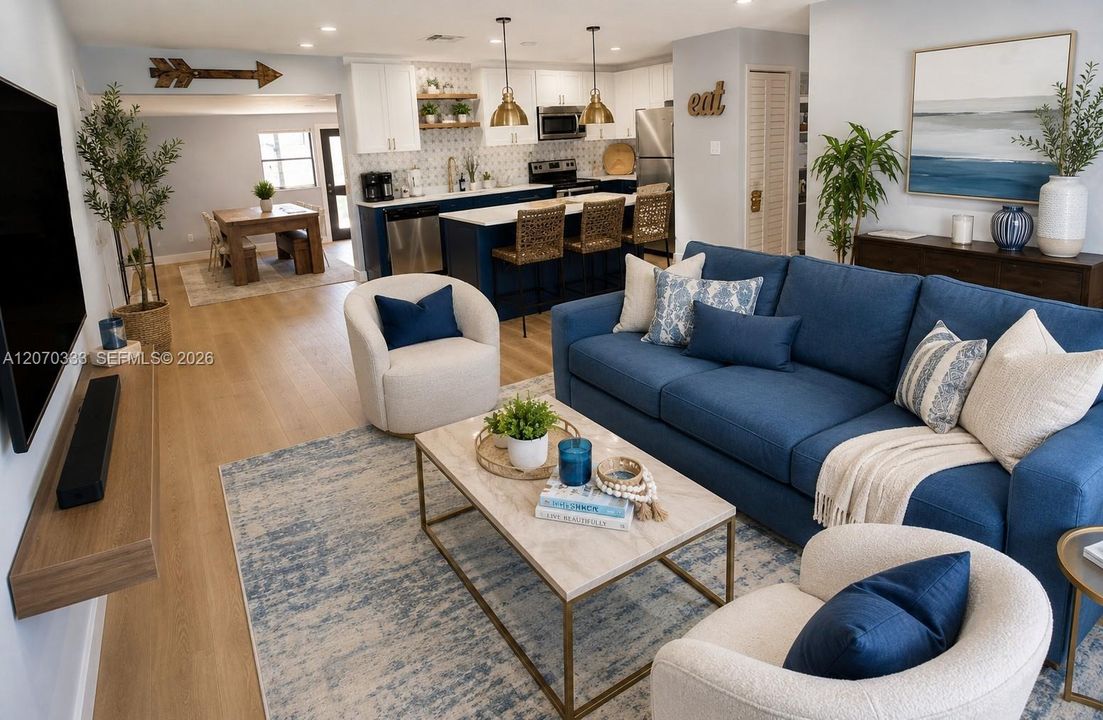 Virtually Staged Living Room