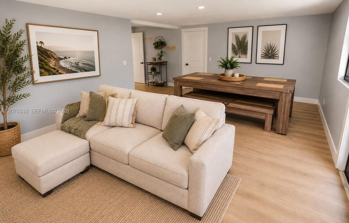Virtually Staged Family Room