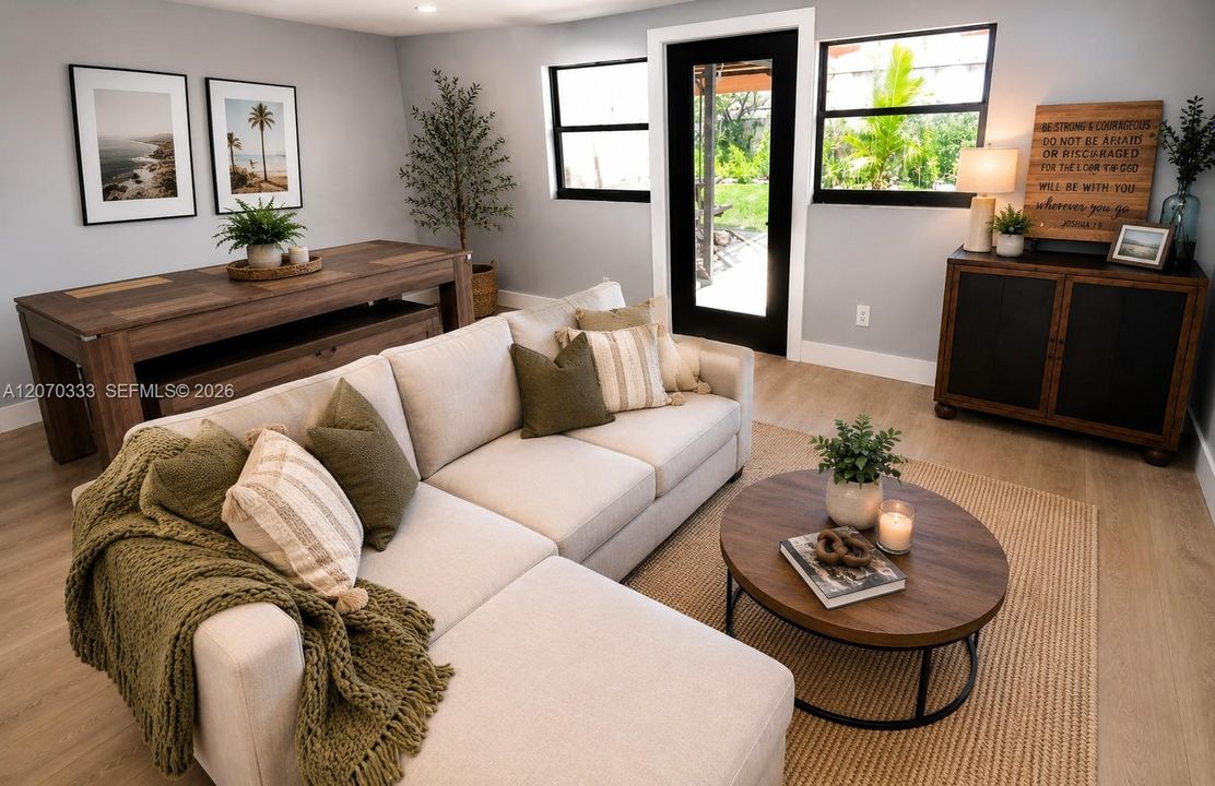 Virtually Staged Family Room
