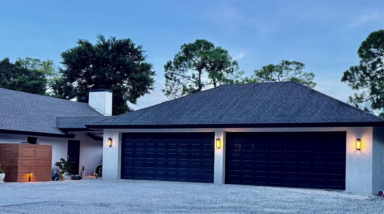 Four car garage and house