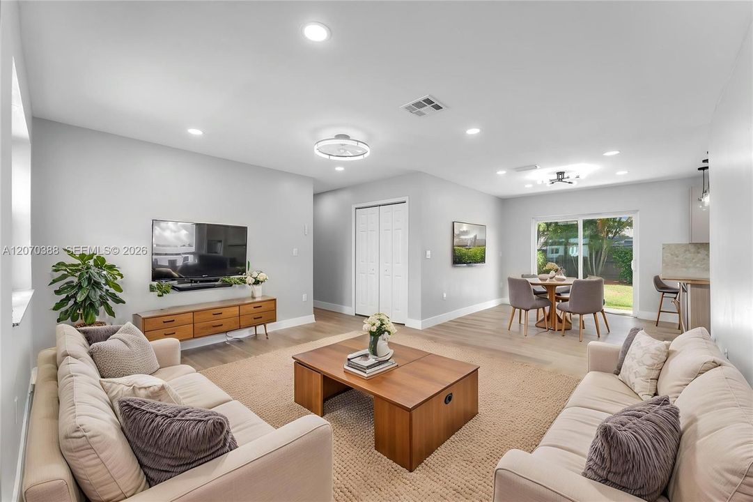 Spacious Family Room Staged