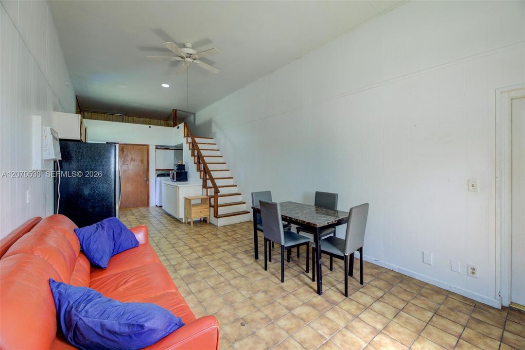 Spacious living area & loft bedroom