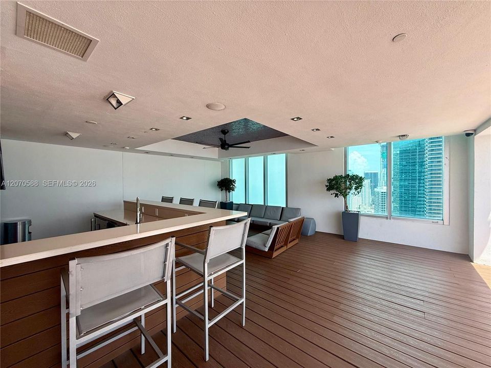 Rooftop pool desk