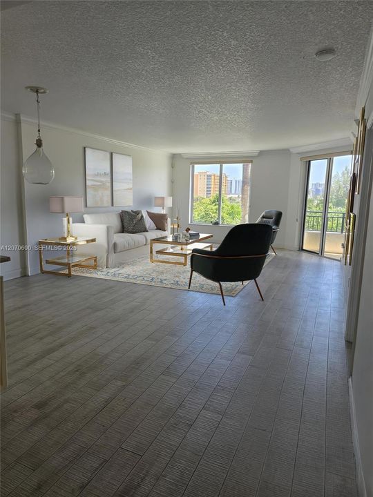 Living room virtually staged