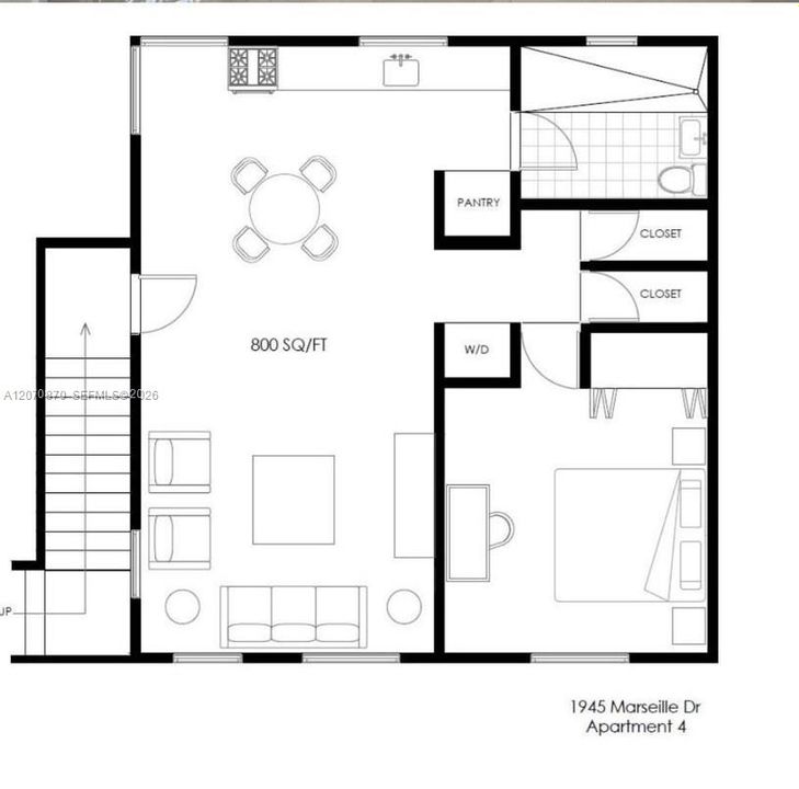 For Rent: $2,000 (1 beds, 1 baths, 800 Square Feet)