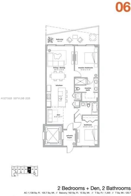 For Rent: $5,000 (2 beds, 2 baths, 1073 Square Feet)