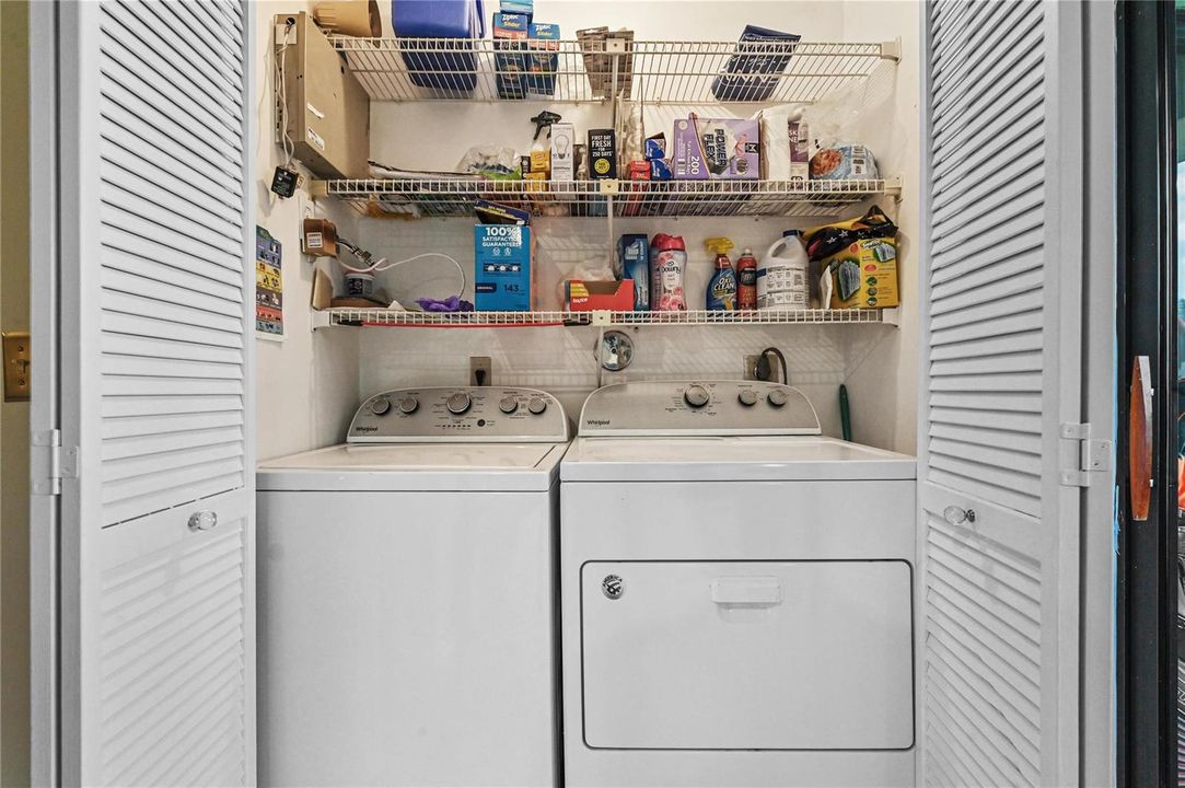 Full size washer dryer in unit