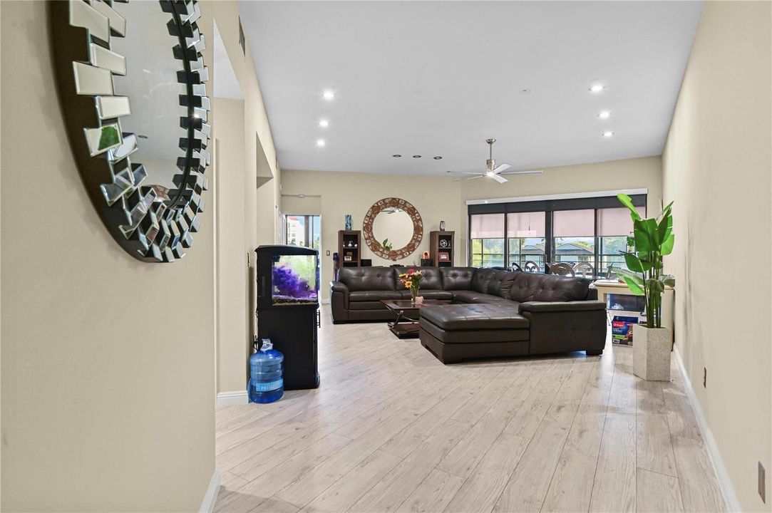 Foyer entry wood style flooring thru-out