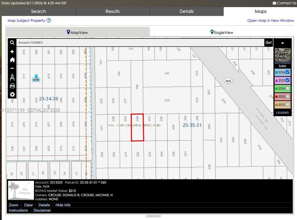 На продажу: $4,500 (1.25 acres)
