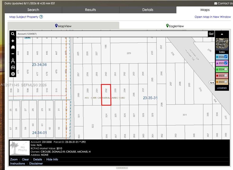 На продажу: $4,500 (1.25 acres)