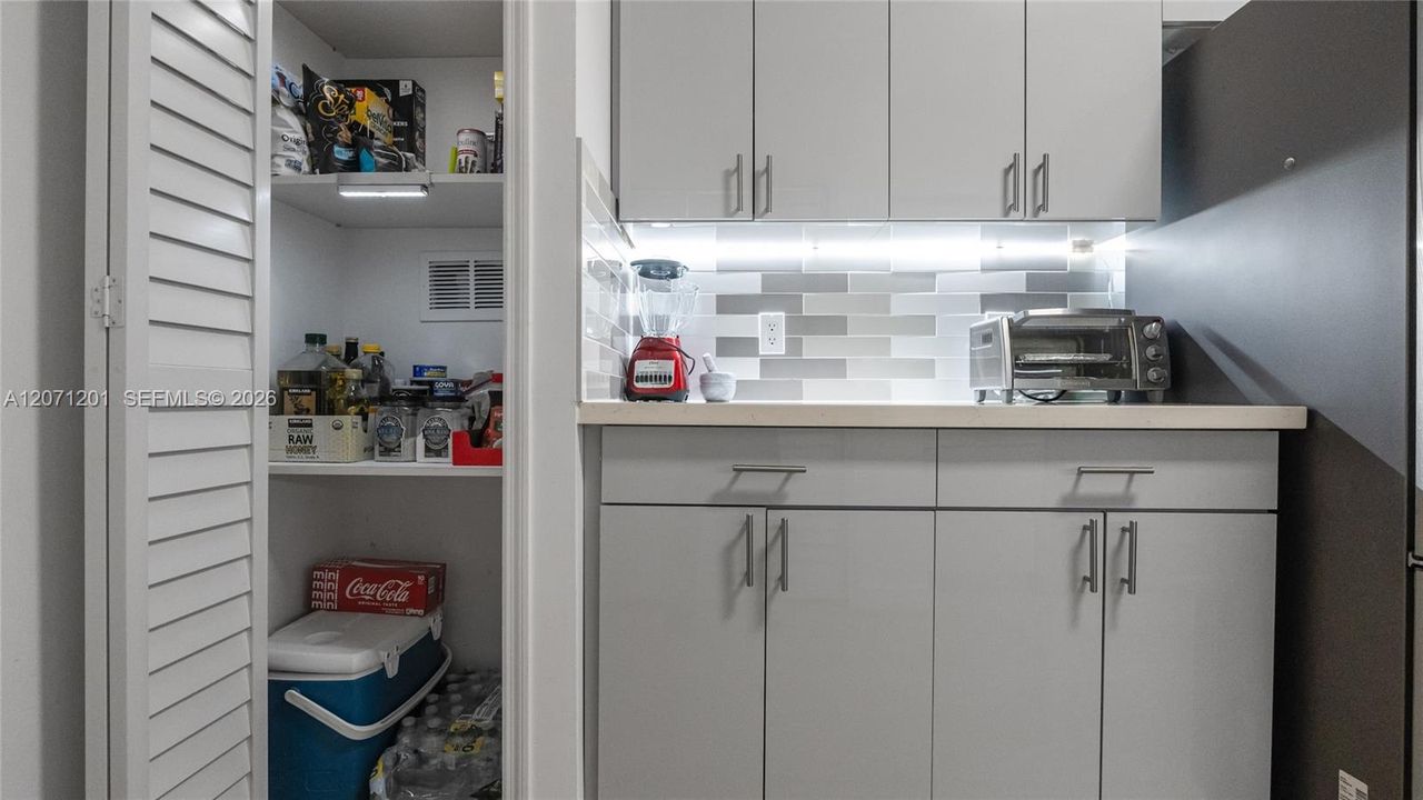Lots of storage, although this kitchen and home is fully equipped.