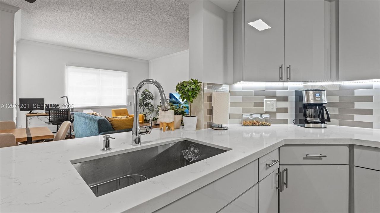 Completely remodeled kitchen.