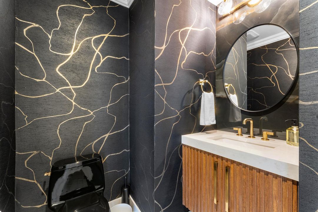 Dramatic Powder Bathroom