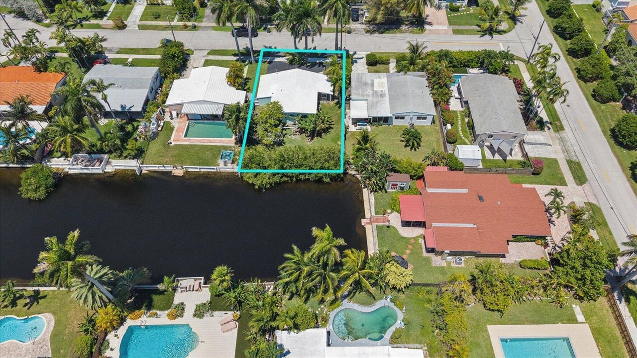 Drone View looking down at property and