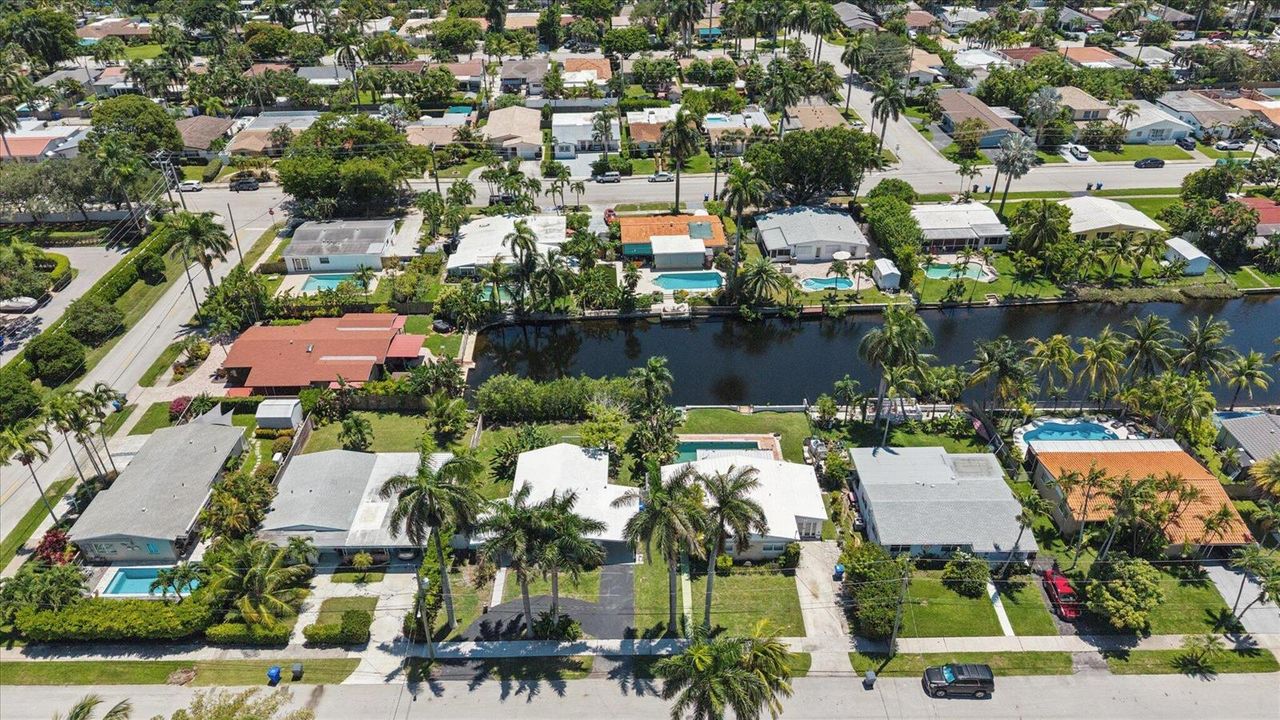 Drone view looking at home and south and