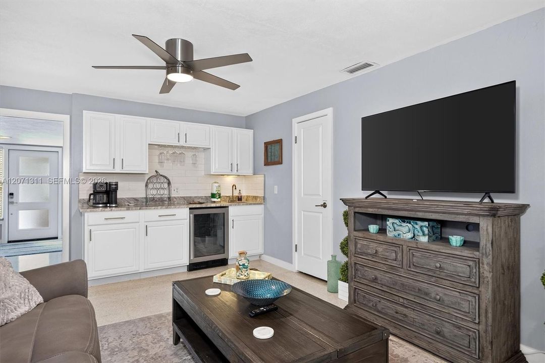 Wet Bar and adjacent walk-in Pantry