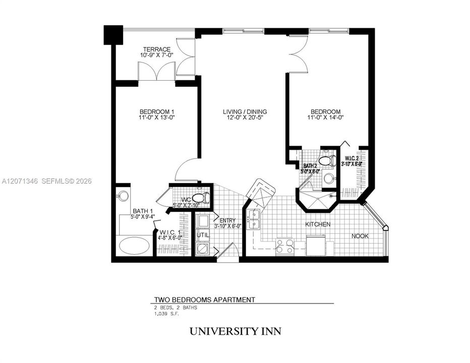 For Rent: $3,000 (2 beds, 2 baths, 910 Square Feet)