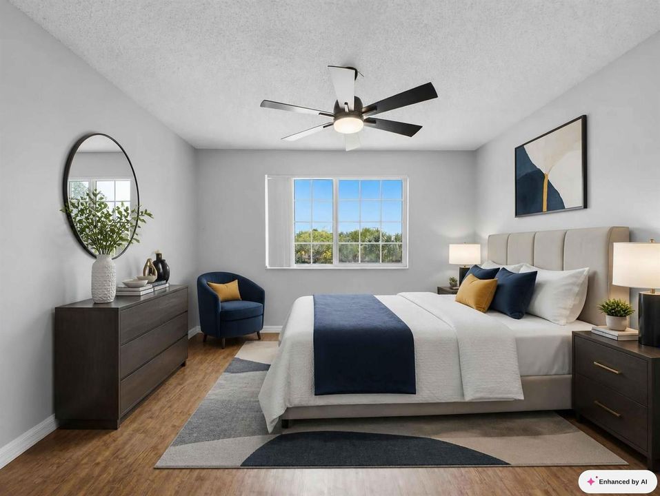 Primary Bedroom Staged