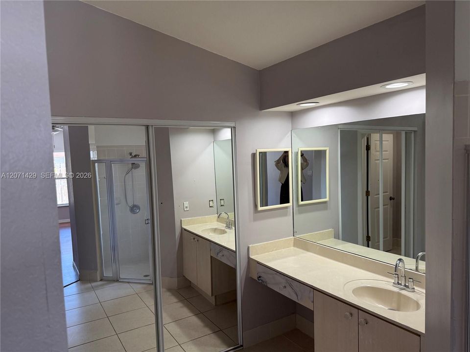 Master bath and shower.