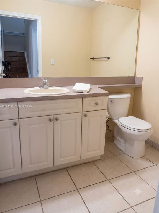 1/2 bath in living area