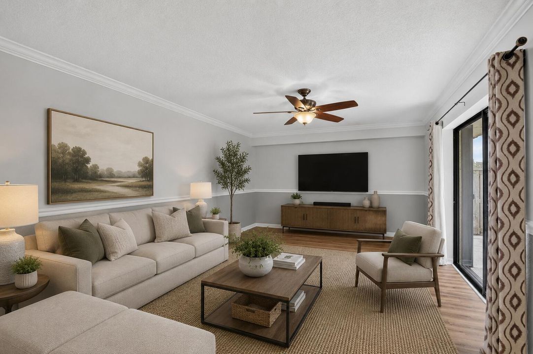 Virtually staged living room