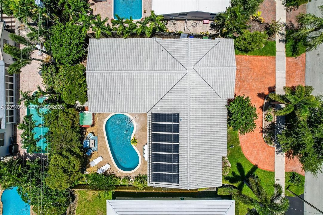 Stunning aerial view showcasing the property's prime location and layout